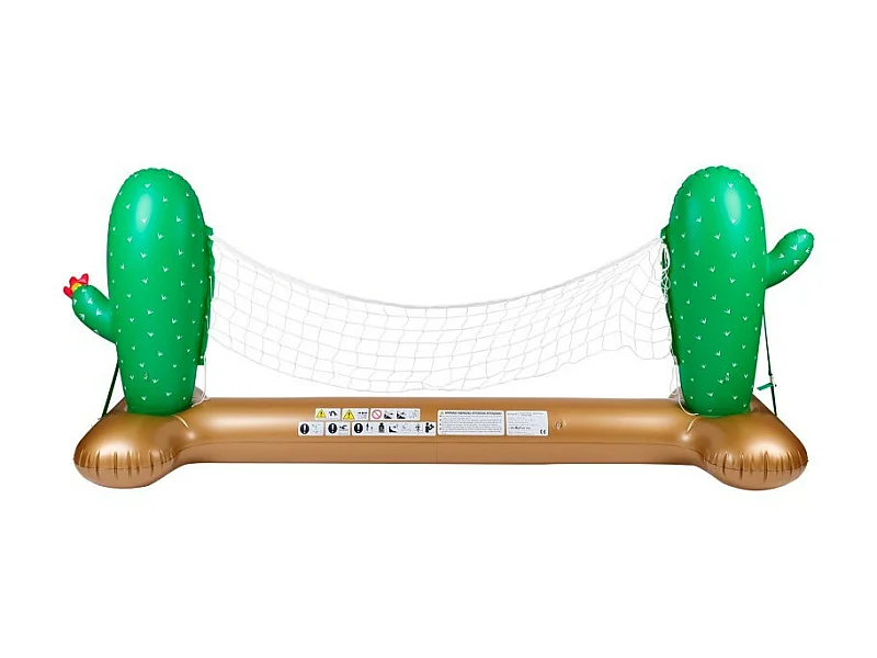 Filet de Volley Gonflable et Flottant pour Piscine & Plage, 274 x 165 x 37 cm - Design Cactus