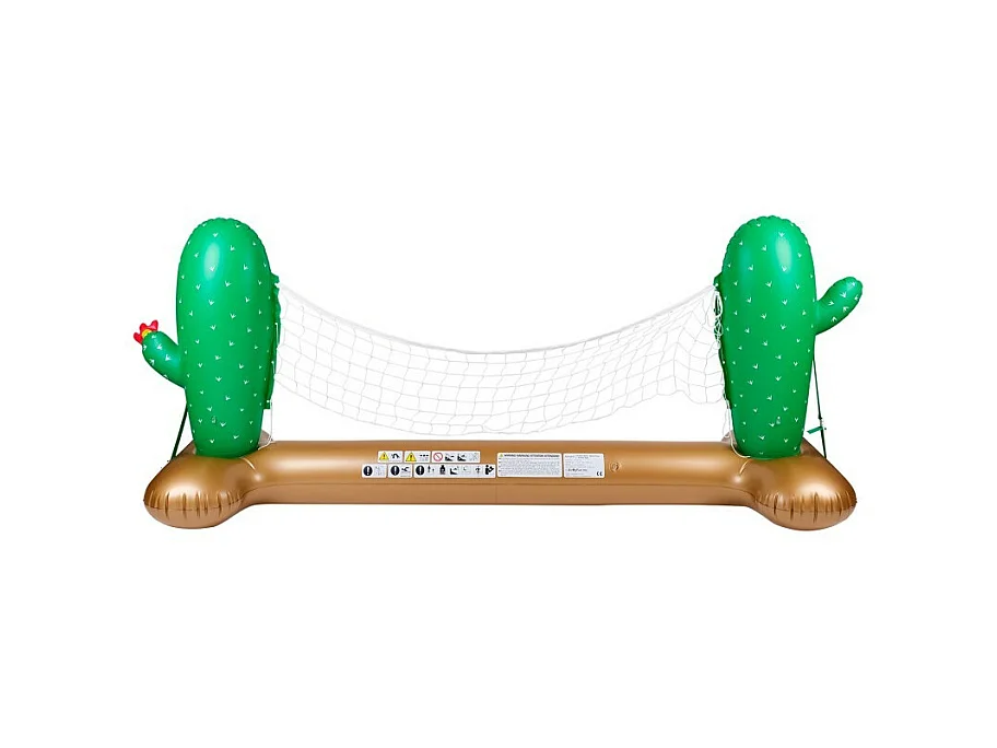 Filet de Volley Gonflable et Flottant pour Piscine & Plage, 274 x 165 x 37 cm - Design Cactus