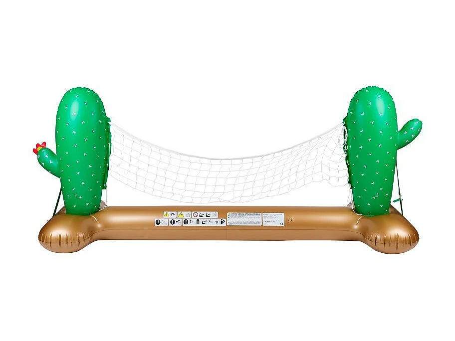 Filet de Volley Gonflable et Flottant pour Piscine & Plage, 274 x 165 x 37 cm - Design Cactus