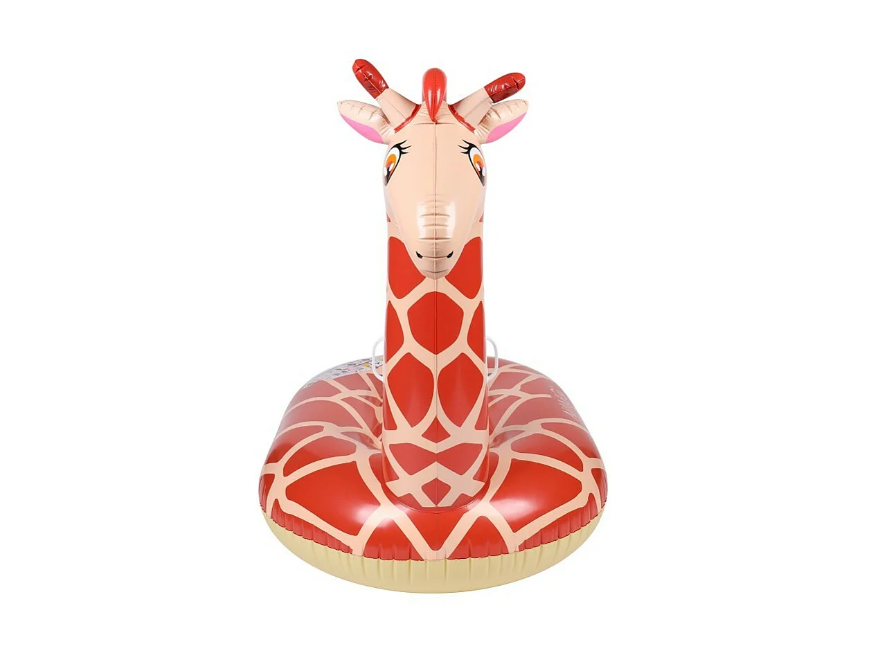 Bouée Gonflable XXL Chevauchable, Piscine & Plage, Flotteur Deluxe - Giraffe 140x140x105cm
