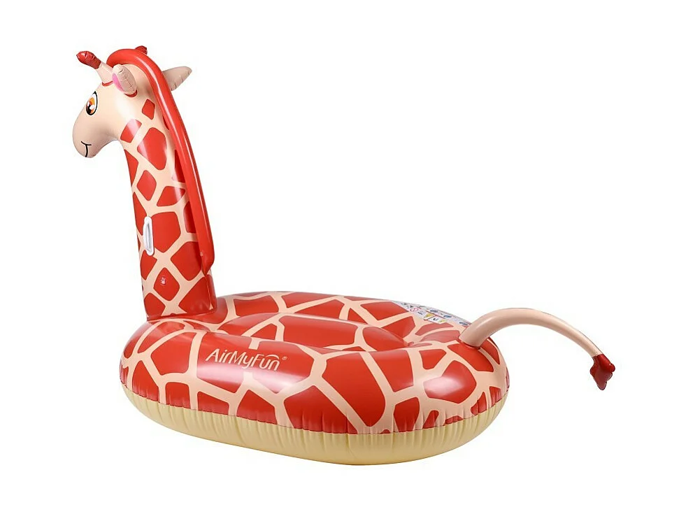 Bouée Gonflable XXL Chevauchable, Piscine & Plage, Flotteur Deluxe - Giraffe 140x140x105cm