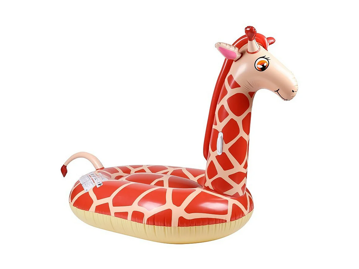 Bouée Gonflable XXL Chevauchable, Piscine & Plage, Flotteur Deluxe - Giraffe 140x140x105cm
