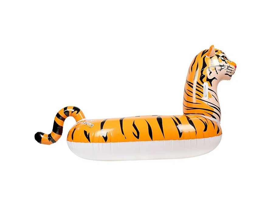 Bouée Gonflable XXL Chevauchable, Piscine & Plage, Flotteur Deluxe - Tigre - 150x105x100cm