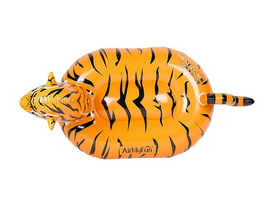 Bouée Gonflable XXL Chevauchable, Piscine & Plage, Flotteur Deluxe - Tigre - 150x105x100cm