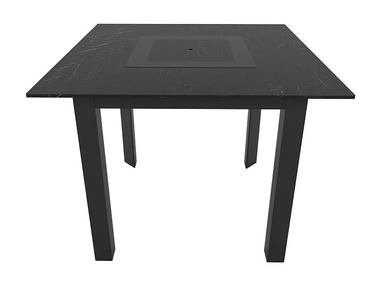 Table de jardin avec housse 4 personnes 90 X 90 X 75cm - Noir effet marbré