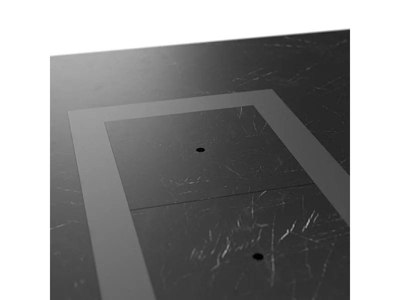 Table de jardin avec housse 4 personnes 90 X 90 X 75cm - Noir effet marbré