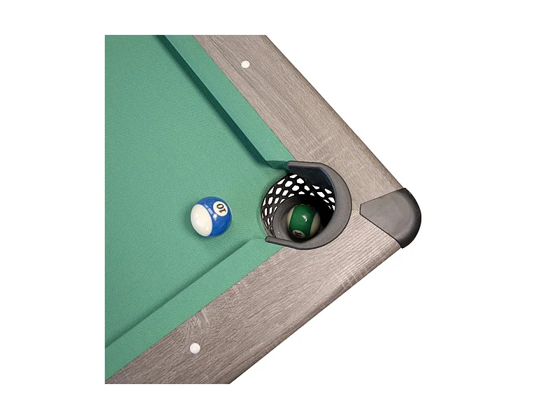 Billard Américain AMBIANCE 7Ft - 226,5 x 126,5 x 80 cm avec accessoires et plateau dînatoire - Gris