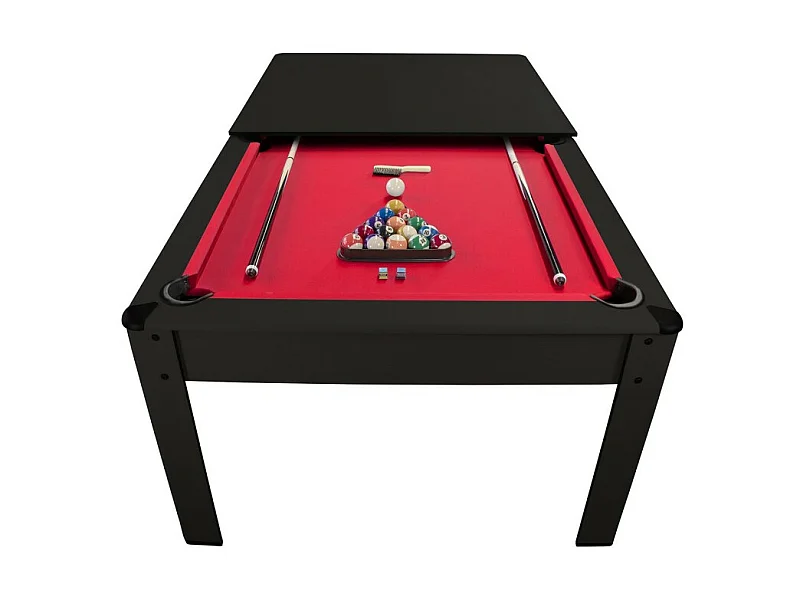 Billard Américain HARMONY 6Ft - 206,5 x 116,5 x 80 cm avec accessoires et plateau dînatoire - Couleur Noir