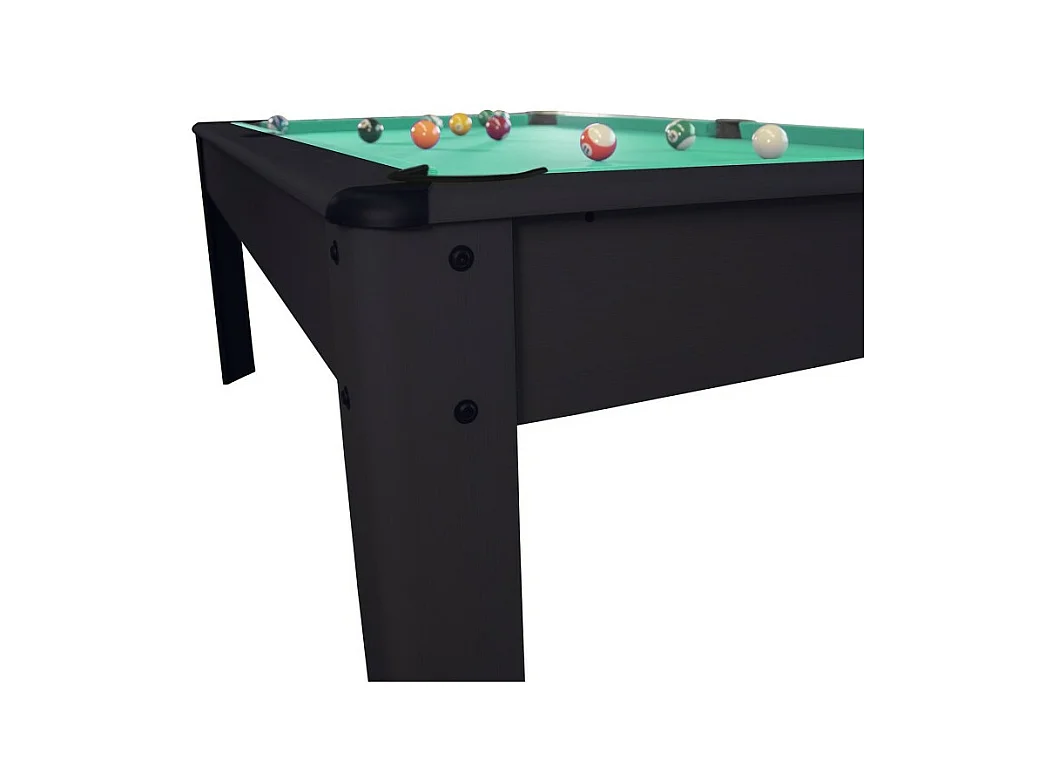 Billard Américain AMBIANCE 7Ft - 226,5 x 126,5 x 80 cm avec accessoires et plateau dînatoire - Couleur Noir