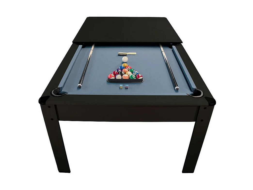 Billard Américain HARMONY 6Ft - 206,5 x 116,5 x 80 cm avec accessoires et plateau dînatoire - Couleur Noir