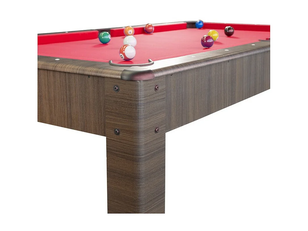 Billard Américain AMBIANCE 7Ft - 226,5 x 126,5 x 80 cm avec accessoires et plateau dînatoire - Couleur Chêne