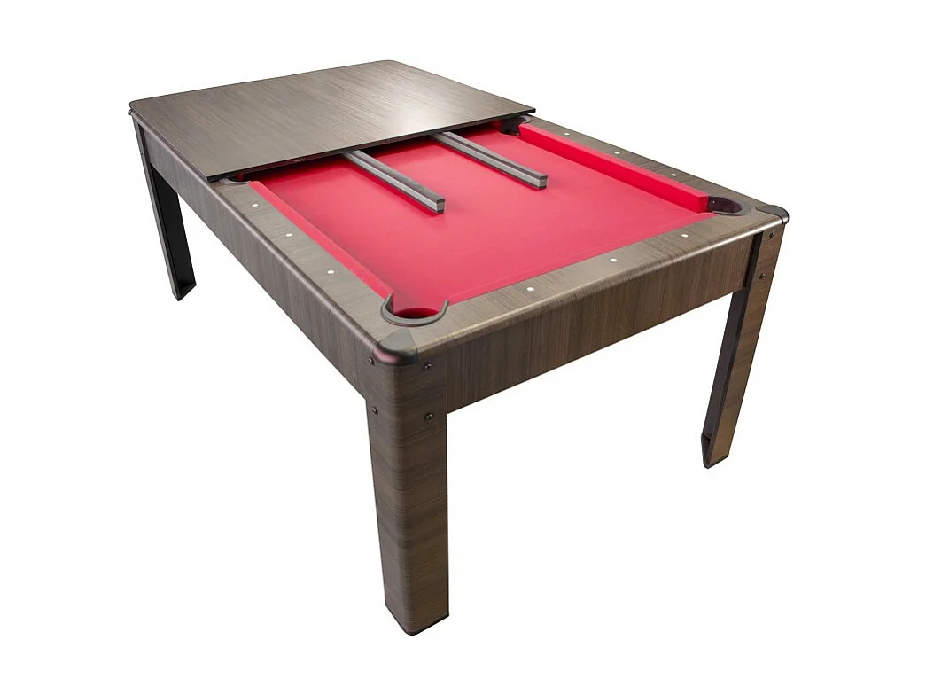 Billard Américain AMBIANCE 7Ft - 226,5 x 126,5 x 80 cm avec accessoires et plateau dînatoire - Couleur Chêne