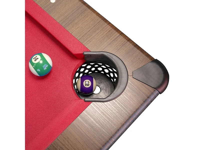 Billard Américain AMBIANCE 7Ft - 226,5 x 126,5 x 80 cm avec accessoires et plateau dînatoire - Couleur Chêne