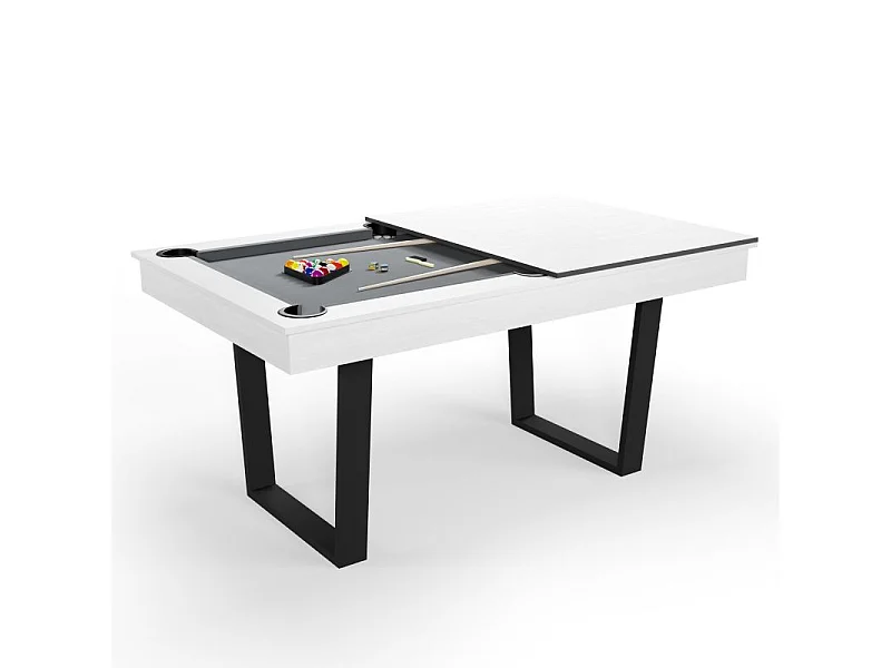 Billard Américain Convertible en Table à manger 6/8 personnes 206 x 116 x 82 Cm - Horizon