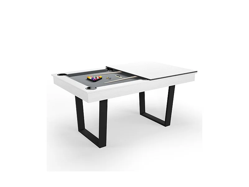 Billard Américain Convertible en Table à manger 6/8 personnes 206 x 116 x 82 Cm - Horizon