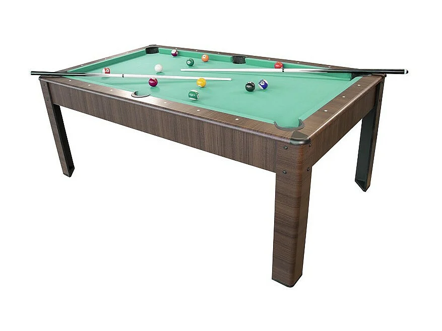 Billard Américain AMBIANCE 7Ft - 226,5 x 126,5 x 80 cm avec accessoires et plateau dînatoire - Couleur Chêne