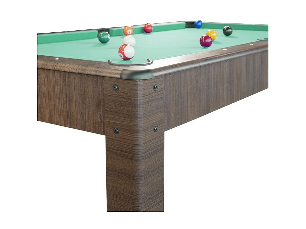 Billard Américain AMBIANCE 7Ft - 226,5 x 126,5 x 80 cm avec accessoires et plateau dînatoire - Couleur Chêne