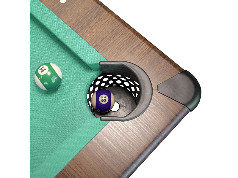 Billard Américain AMBIANCE 7Ft - 226,5 x 126,5 x 80 cm avec accessoires et plateau dînatoire - Couleur Chêne