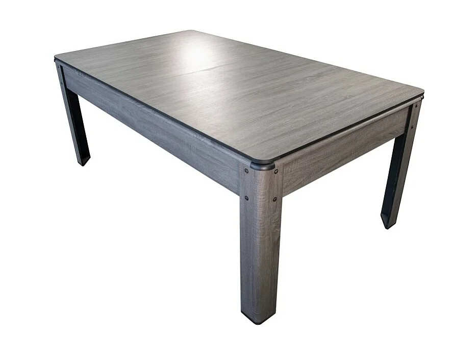 Billard Américain AMBIANCE 7Ft - 226,5 x 126,5 x 80 cm avec accessoires et plateau dînatoire - Gris