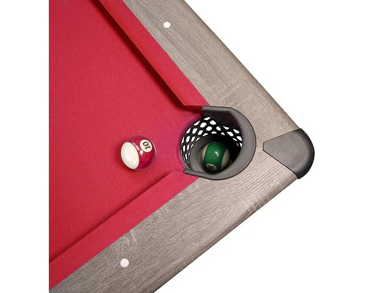 Billard Américain AMBIANCE 7Ft - 226,5 x 126,5 x 80 cm avec accessoires et plateau dînatoire - Gris