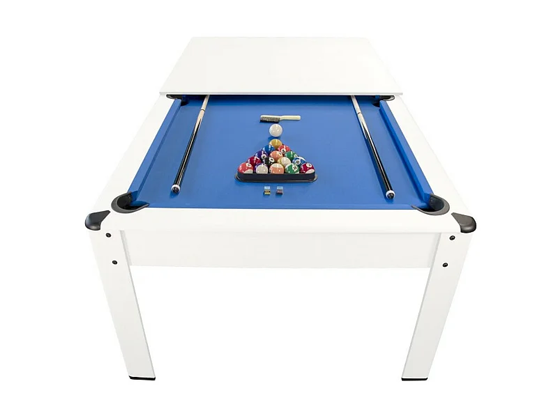 Billard Américain HARMONY 6Ft - 206,5 x 116,5 x 80 cm avec accessoires et plateau dînatoire - Couleur Ivoire