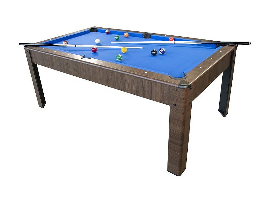 Billard Américain AMBIANCE 7Ft - 226,5 x 126,5 x 80 cm avec accessoires et plateau dînatoire - Couleur Chêne