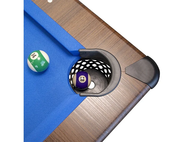 Billard Américain AMBIANCE 7Ft - 226,5 x 126,5 x 80 cm avec accessoires et plateau dînatoire - Couleur Chêne