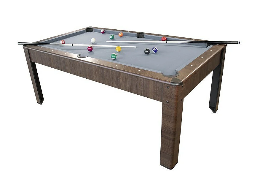 Billard Américain HARMONY 6Ft - 206,5 x 116,5 x 80 cm avec accessoires et plateau dînatoire - Couleur Chêne
