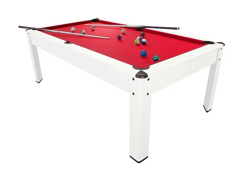 Billard Américain HARMONY 6Ft - 206,5 x 116,5 x 80 cm avec accessoires et plateau dînatoire - Couleur Ivoire