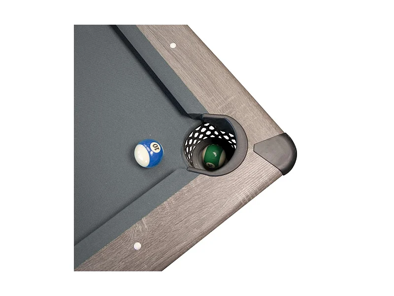 Billard Américain HARMONY 6Ft - 206,5 x 116,5 x 80 cm avec accessoires et plateau dînatoire - Gris