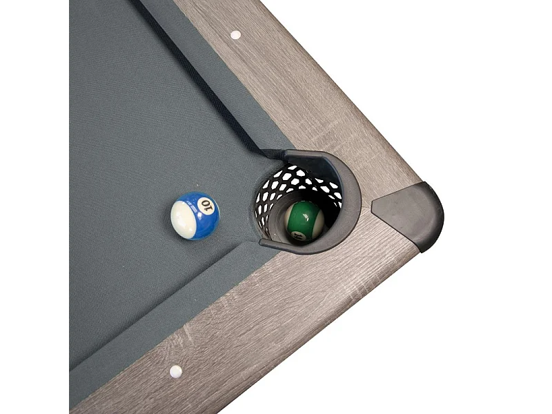 Billard Américain HARMONY 6Ft - 206,5 x 116,5 x 80 cm avec accessoires et plateau dînatoire - Gris