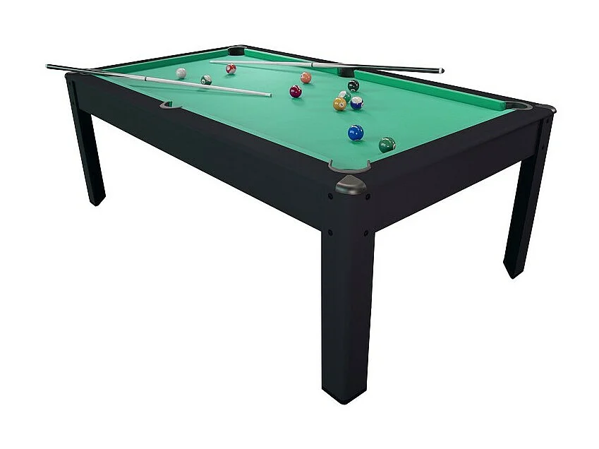 Billard Américain HARMONY 6Ft - 206,5 x 116,5 x 80 cm avec accessoires et plateau dînatoire - Couleur Noir