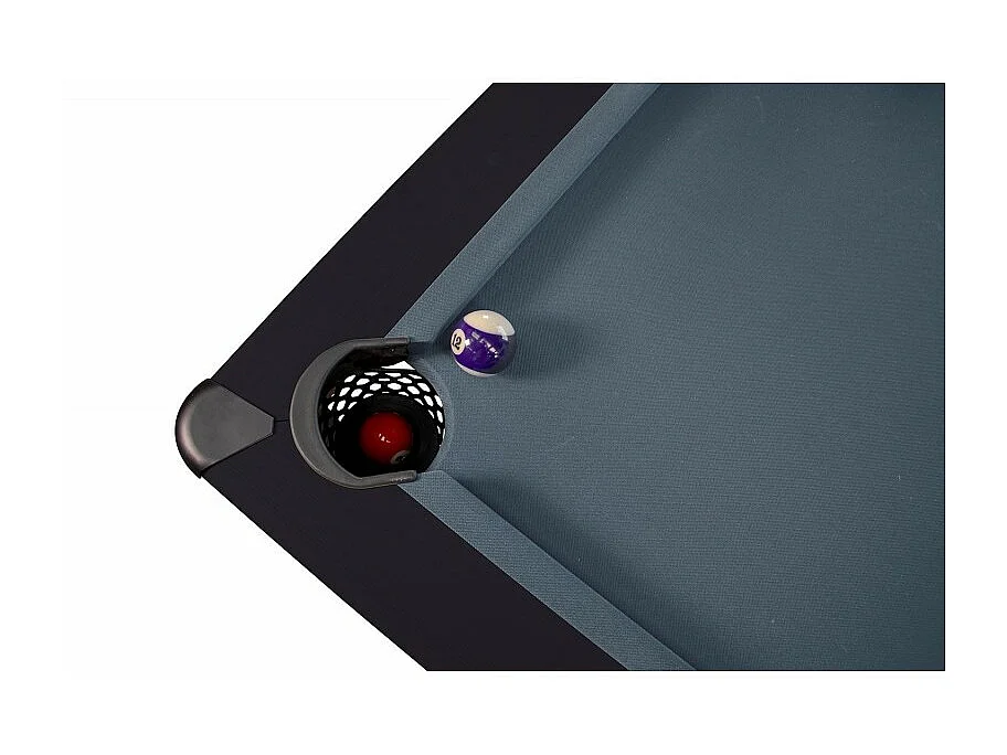 Billard Américain AMBIANCE 7Ft - 226,5 x 126,5 x 80 cm avec accessoires et plateau dînatoire - Couleur Noir