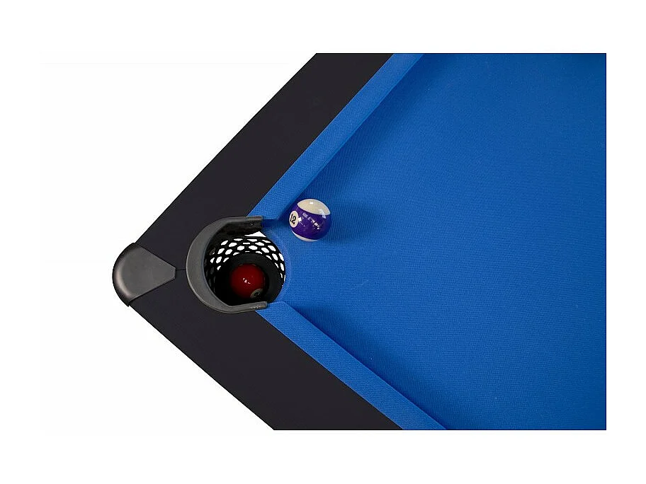 Billard Américain AMBIANCE 7Ft - 226,5 x 126,5 x 80 cm avec accessoires et plateau dînatoire - Couleur Noir