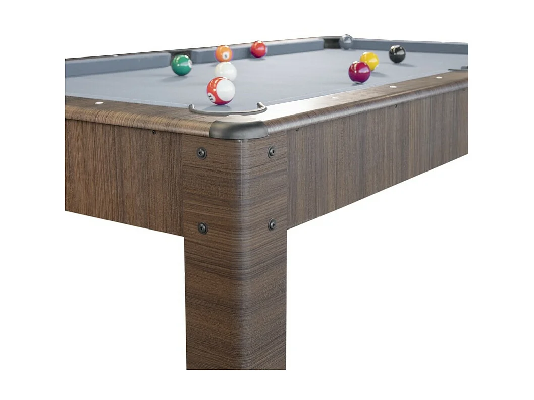Billard Américain AMBIANCE 7Ft - 226,5 x 126,5 x 80 cm avec accessoires et plateau dînatoire - Couleur Chêne