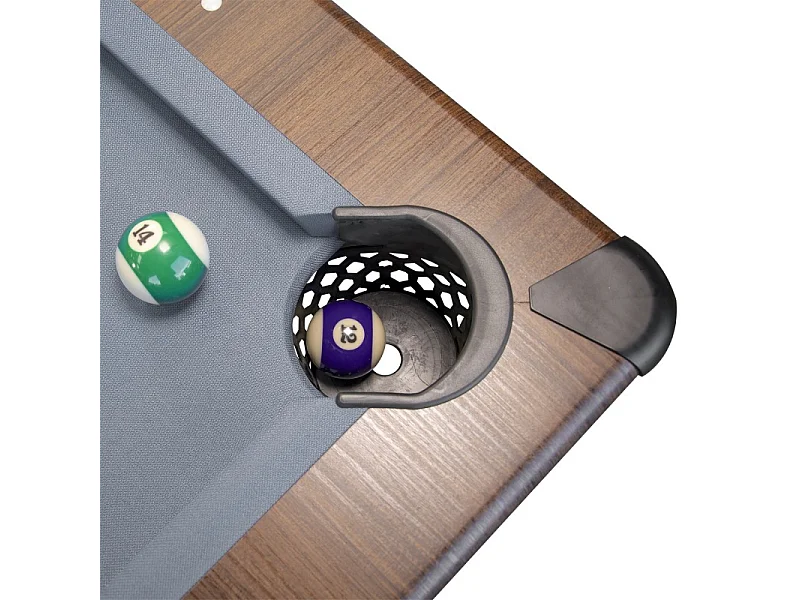 Billard Américain AMBIANCE 7Ft - 226,5 x 126,5 x 80 cm avec accessoires et plateau dînatoire - Couleur Chêne