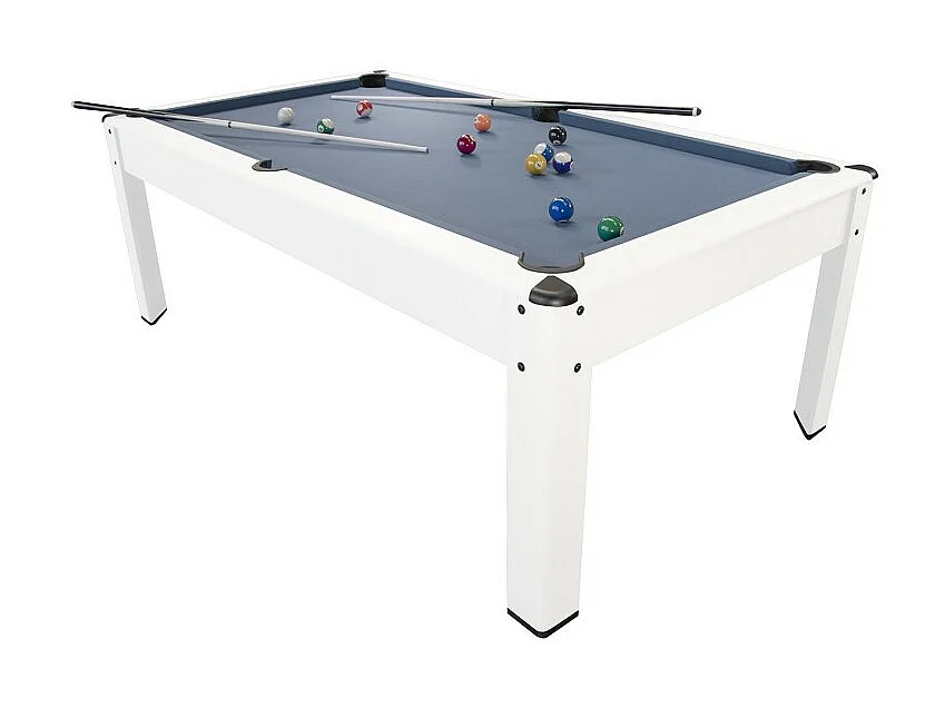Billard Américain HARMONY 6Ft - 206,5 x 116,5 x 80 cm avec accessoires et plateau dînatoire - Couleur Ivoire