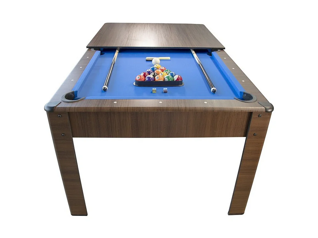 Billard Américain HARMONY 6Ft - 206,5 x 116,5 x 80 cm avec accessoires et plateau dînatoire - Couleur Chêne