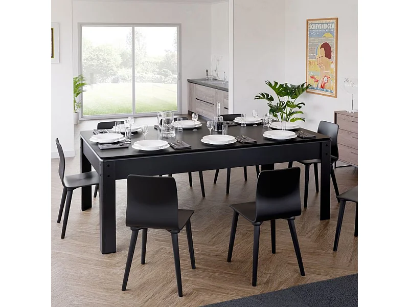 Billard Américain HARMONY 6Ft - 206,5 x 116,5 x 80 cm avec accessoires et plateau dînatoire - Couleur Noir