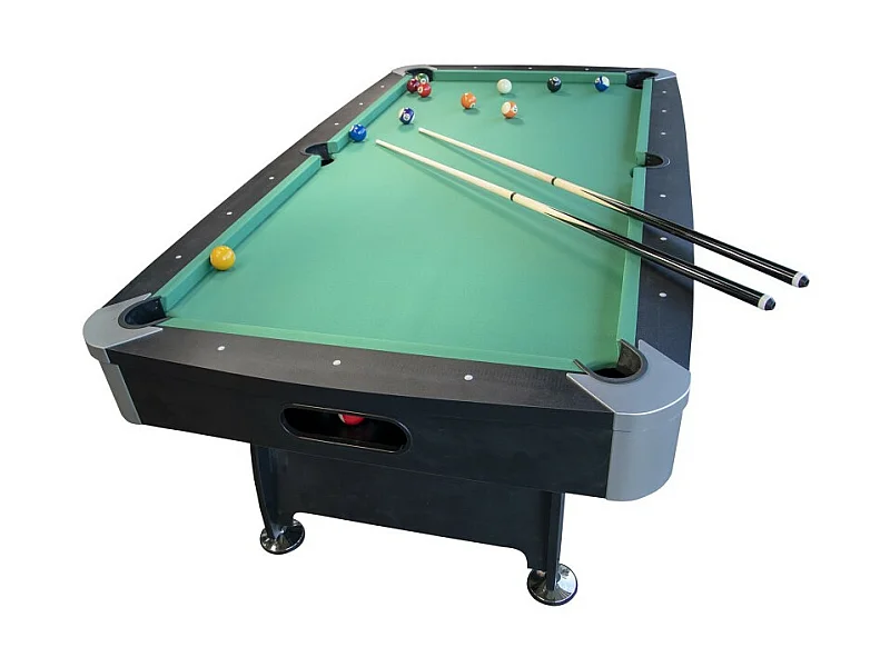 Billard Américain avec Retour de Boules Automatique et Accessoires, 220 x 123 x 80 cm - Noir et Tapis Vert