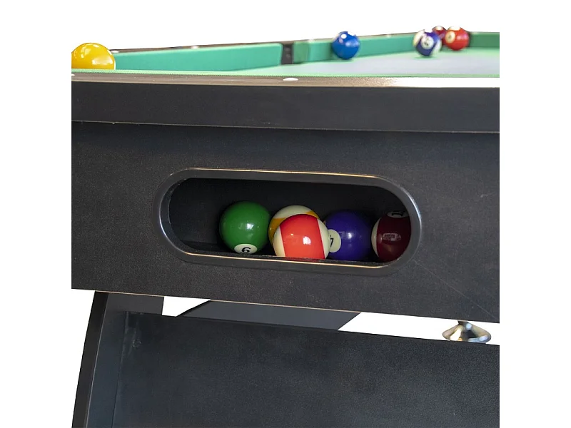 Billard Américain avec Retour de Boules Automatique et Accessoires, 220 x 123 x 80 cm - Noir et Tapis Vert
