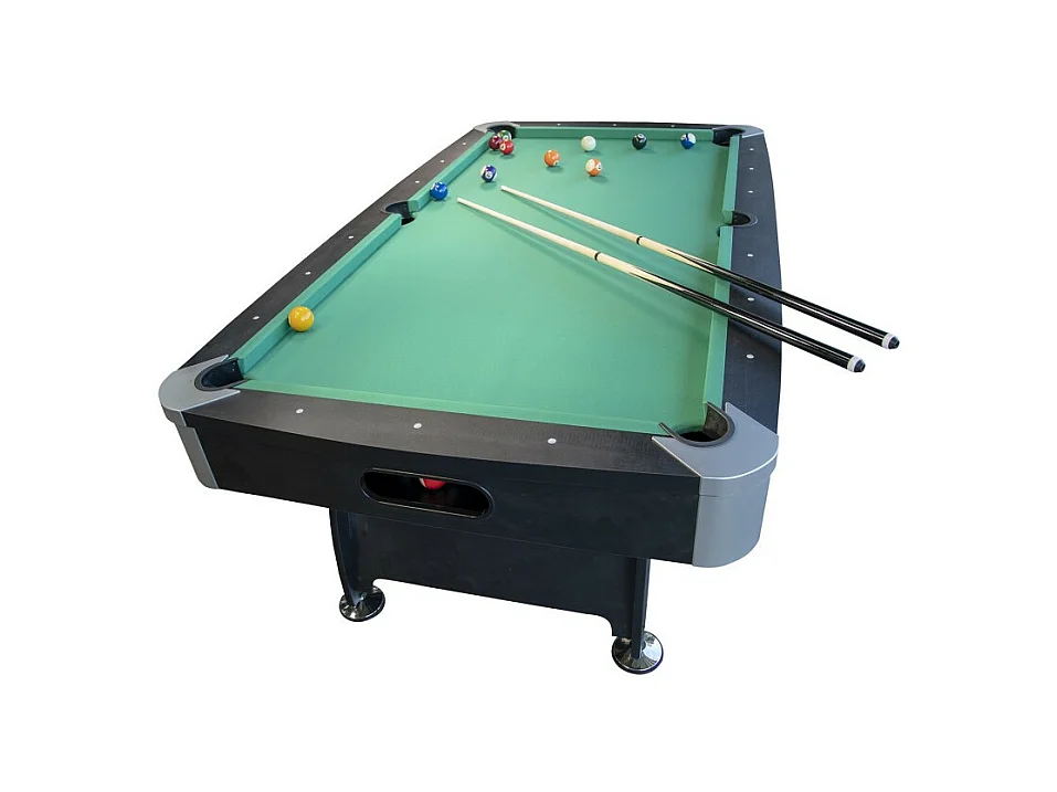Billard Américain avec Retour de Boules Automatique et Accessoires, 220 x 123 x 80 cm - Noir et Tapis Vert