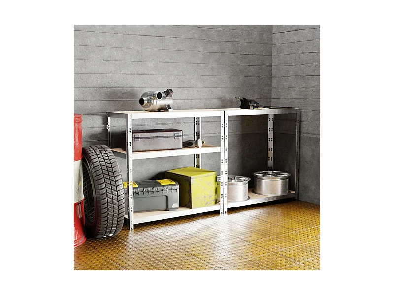 Etagère de rangement modulable et polyvalente pour atelier, garage, cave... Charge Lourde max 875kg -180x90x40cm - Gris