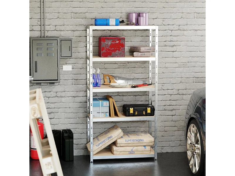 Etagère de rangement modulable et polyvalente pour atelier, garage, cave... Charge Lourde max 875kg -180x90x40cm - Gris