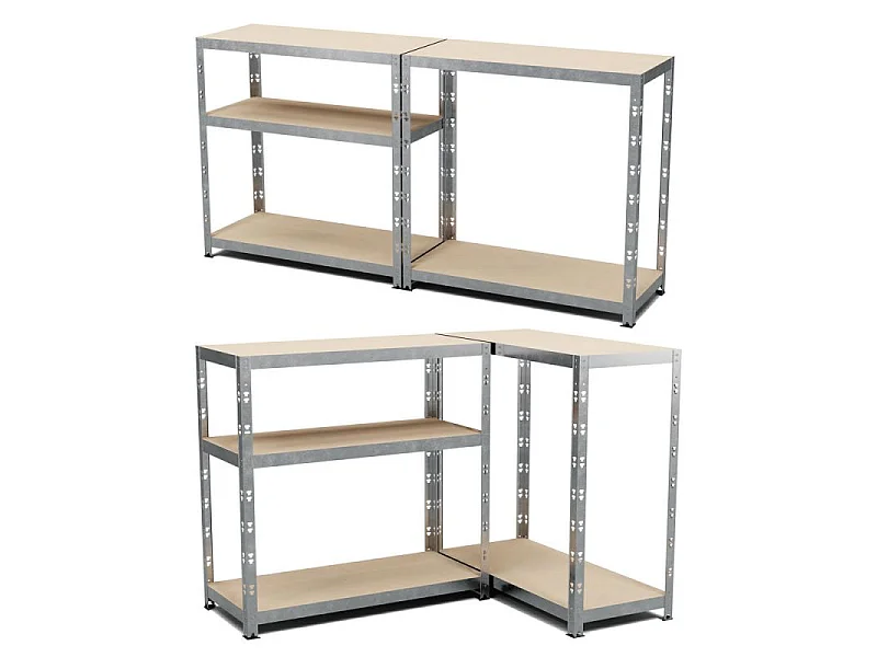 Etagère de rangement modulable et polyvalente pour atelier, garage, cave... Charge Lourde max 875kg -180x90x40cm - Gris