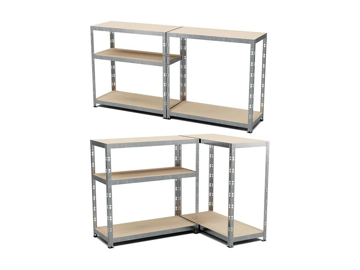 Etagère de rangement modulable et polyvalente pour atelier, garage, cave... Charge Lourde max 875kg -180x90x40cm - Gris