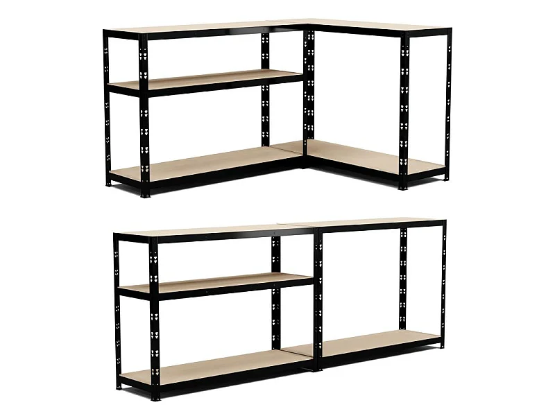 Etagère de Rangement modulable et polyvalente pour atelier, garage, cave...Charges Lourdes 180x120x40cm - Noir