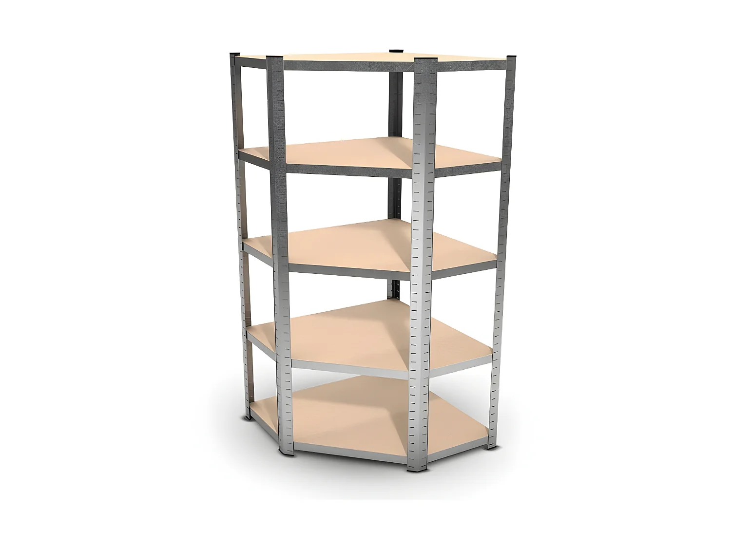 Étagère d'angle polyvalente en métal - Charge lourde Max 750kg - 180 x 90 x 45 cm - Gris