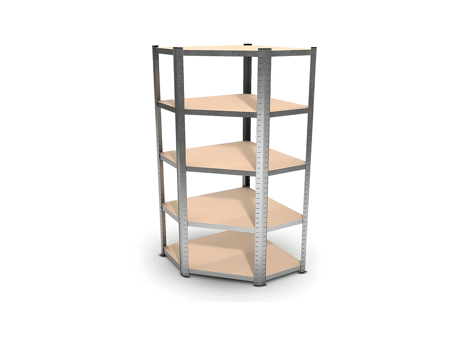 Étagère d'angle polyvalente en métal - Charge lourde Max 750kg - 180 x 90 x 45 cm - Gris