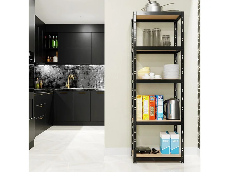 Etagère de Rangement modulable et polyvalente pour atelier, garage, cave... Charges Lourdes 180x60x40cm - Noir